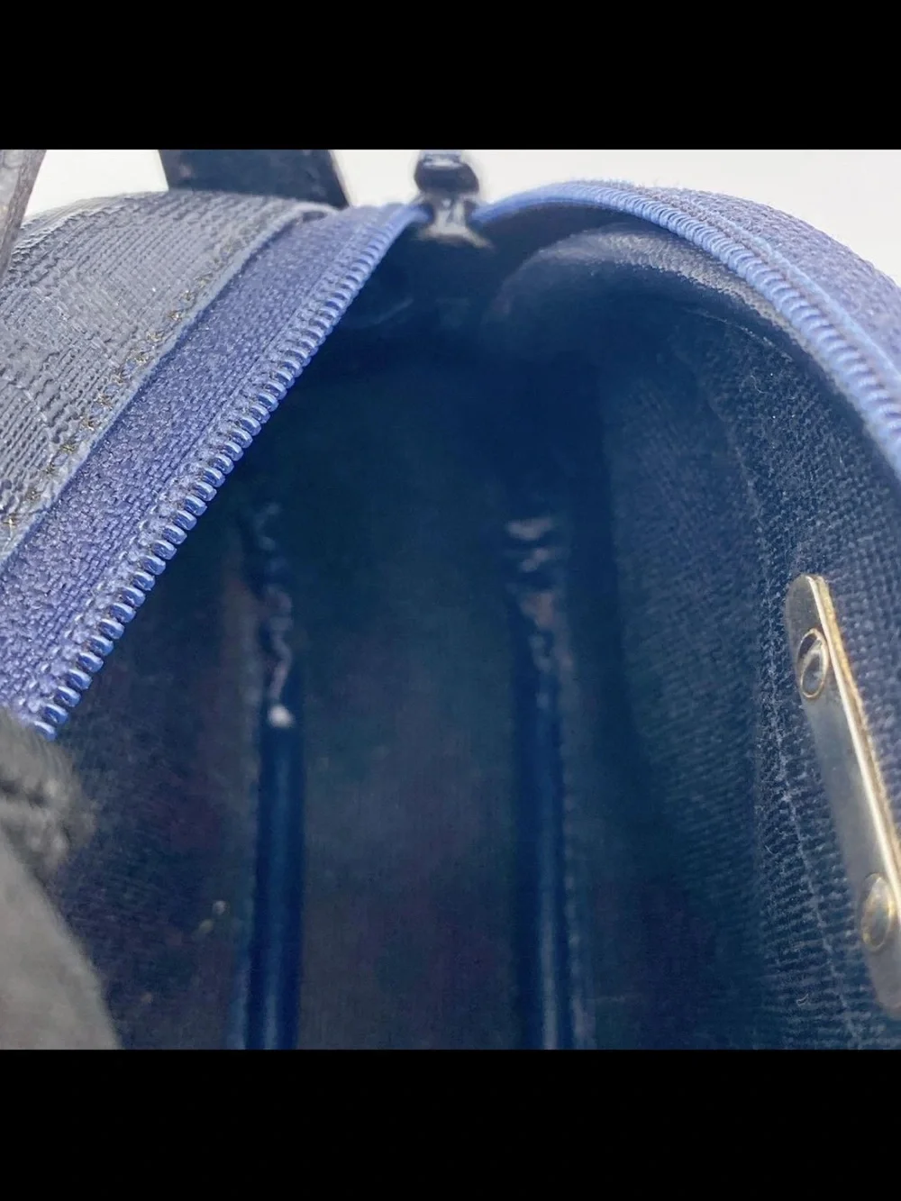 Dior Black Embossed Logo Shoulder Bag